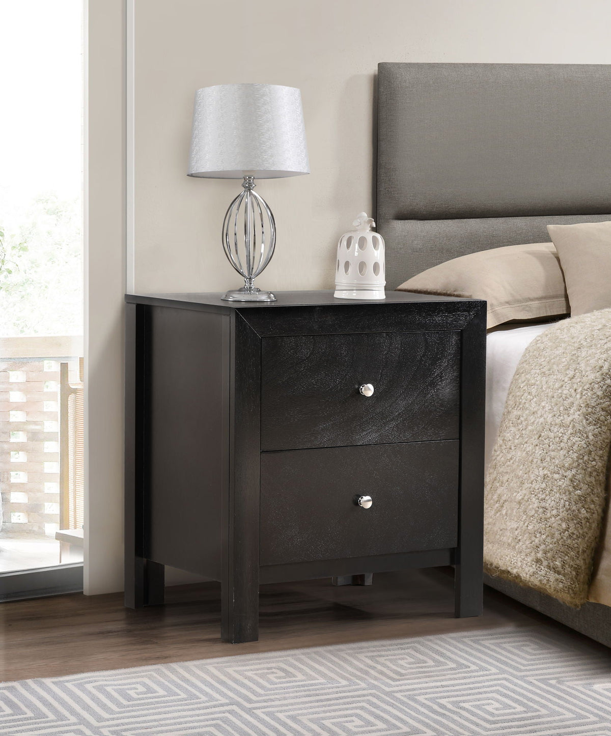 Charming Nightstand With Drawers - Wood Nightstand with Storage - Dark Gray, Dark Red, Black, White, photo 2 of 24