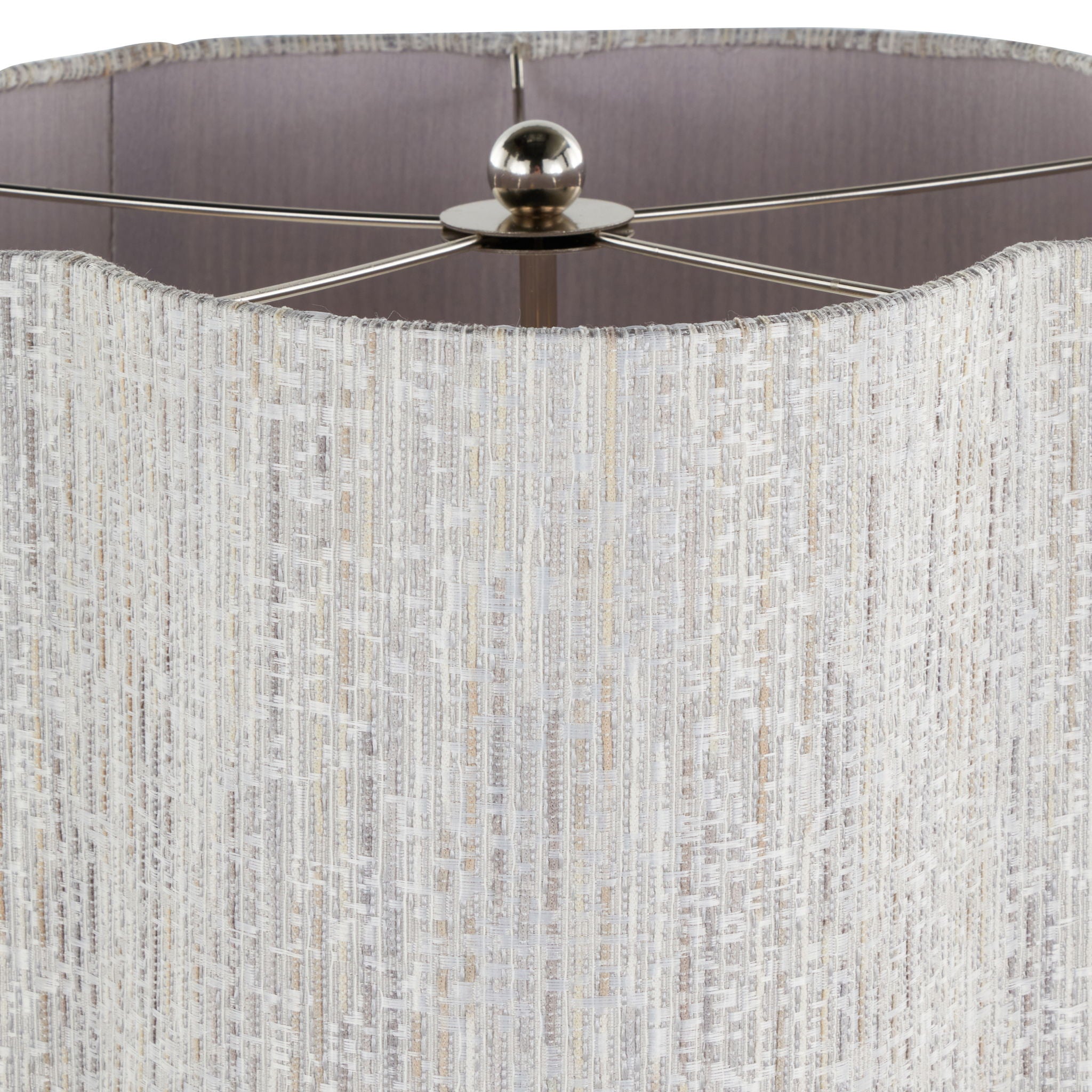 Lily - Contemporary Table Lamp - Polished Nickel / Gray by HouseOfZazla