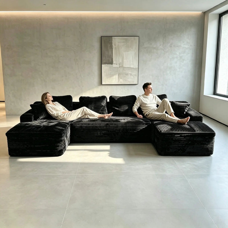 131-Inch Big Size Modular Sectional Oversized Sofa by HouseOfZazla