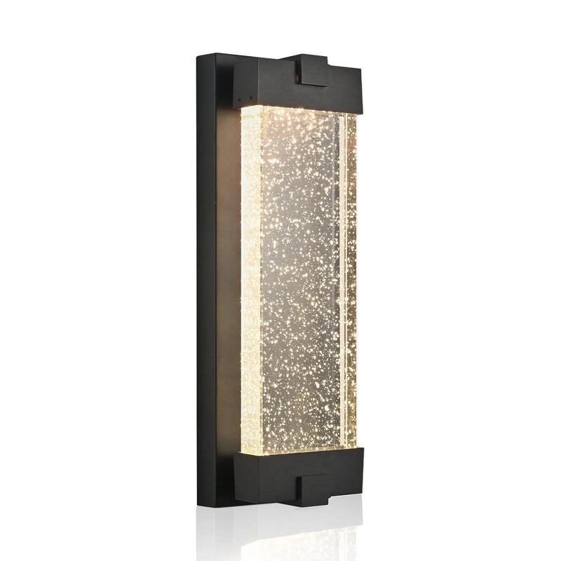 Black Aluminum Outdoor Wall Light with Bubble Crystal by HouseOfZazla