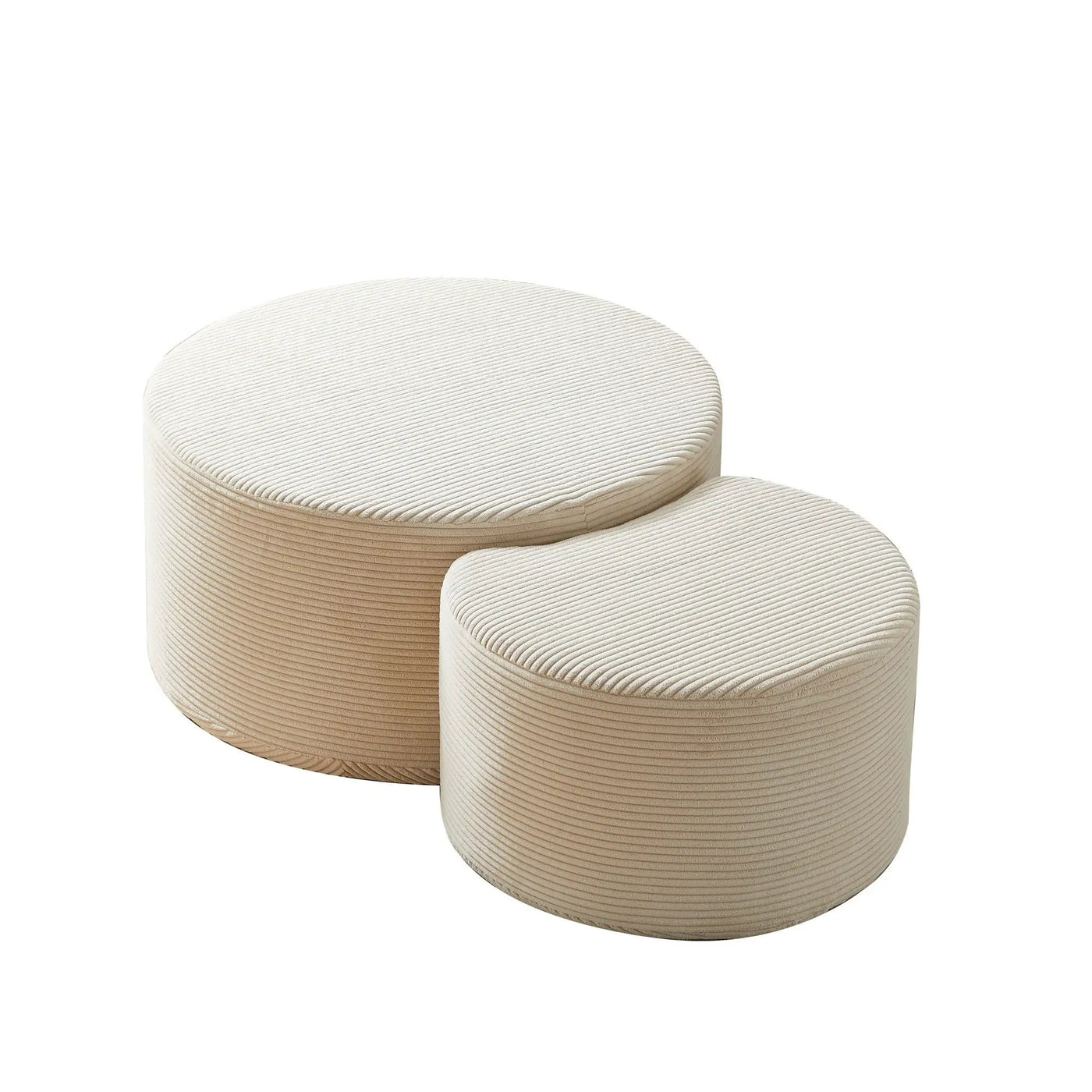 Modern Upholstered Round Coffee Table For Living Room (Set of 2) by HouseOfZazla