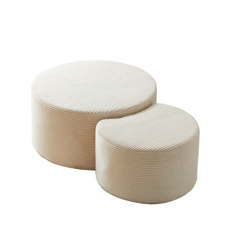 Modern Upholstered Round Coffee Table For Living Room (Set of 2) by HouseOfZazla