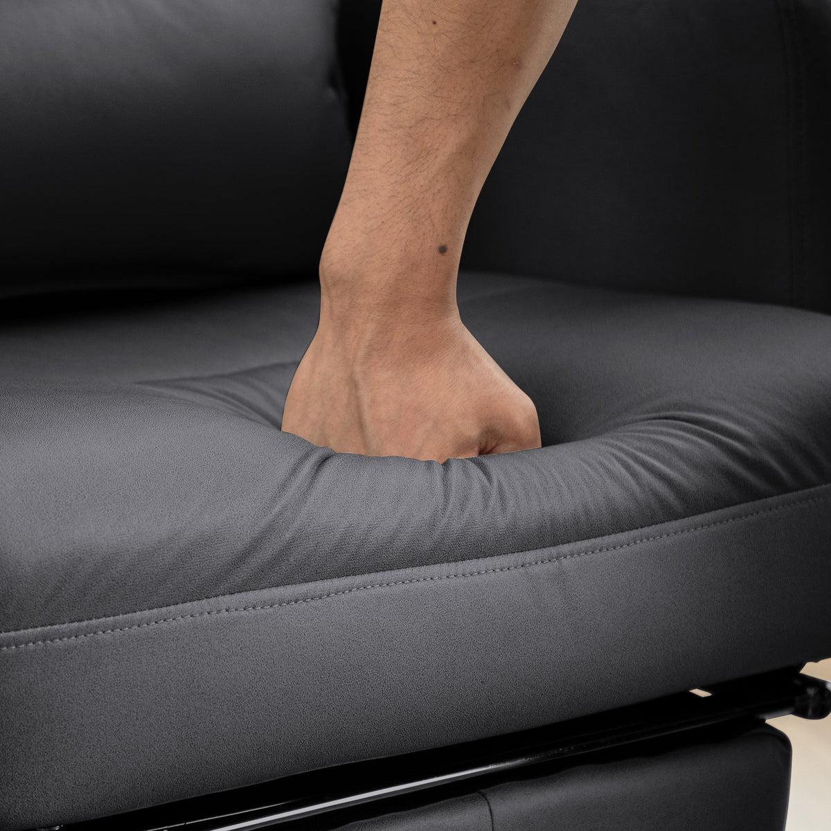 Swivel Ergonomic Office Chair with Lumbar Support and Reclining Back - Dark Grey, photo 6 of 10