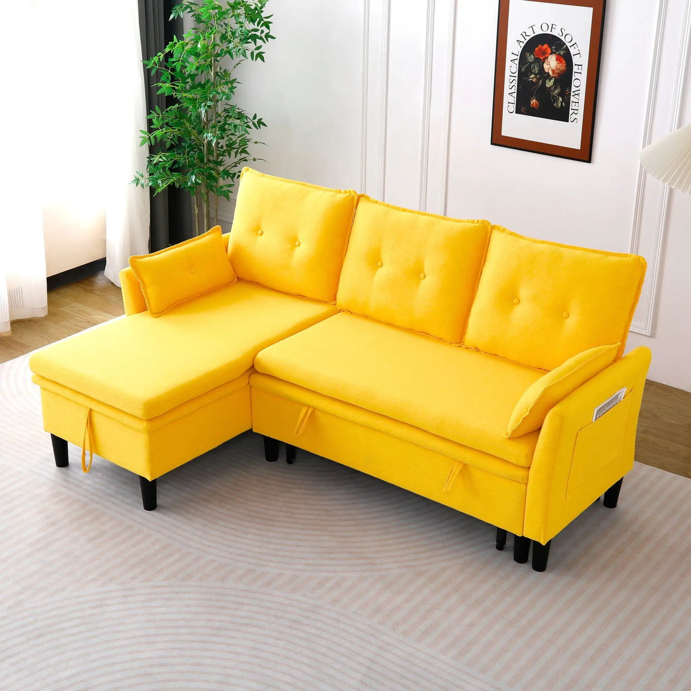L-Shaped Reversible Chaise Sectional Sofa With Storage by HouseOfZazla