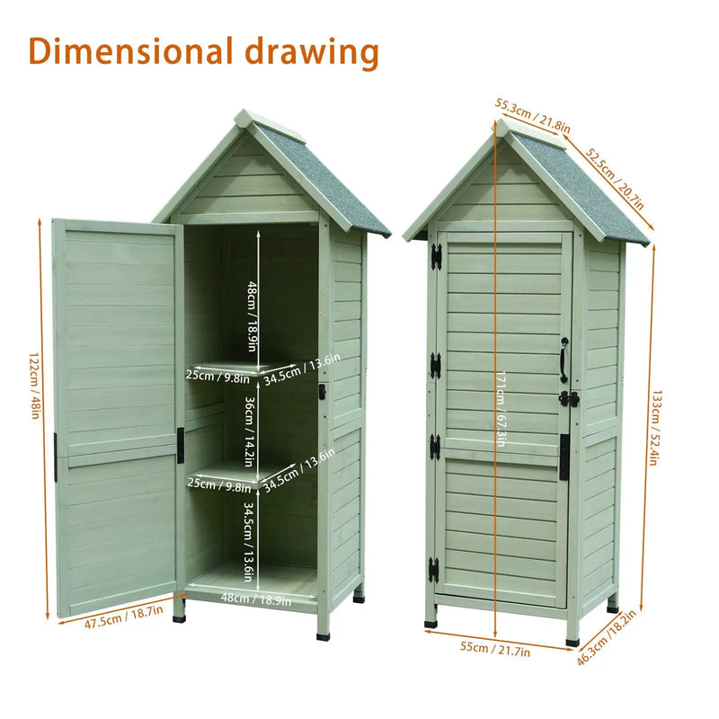 Outdoor Wooden Storage Shed with Lockable Door by HouseOfZazla
