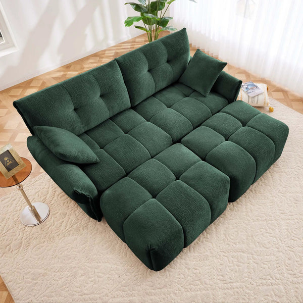2 Seater Sofa Set With 2 Ottomans And Throw Pillows, photo 2 of 10