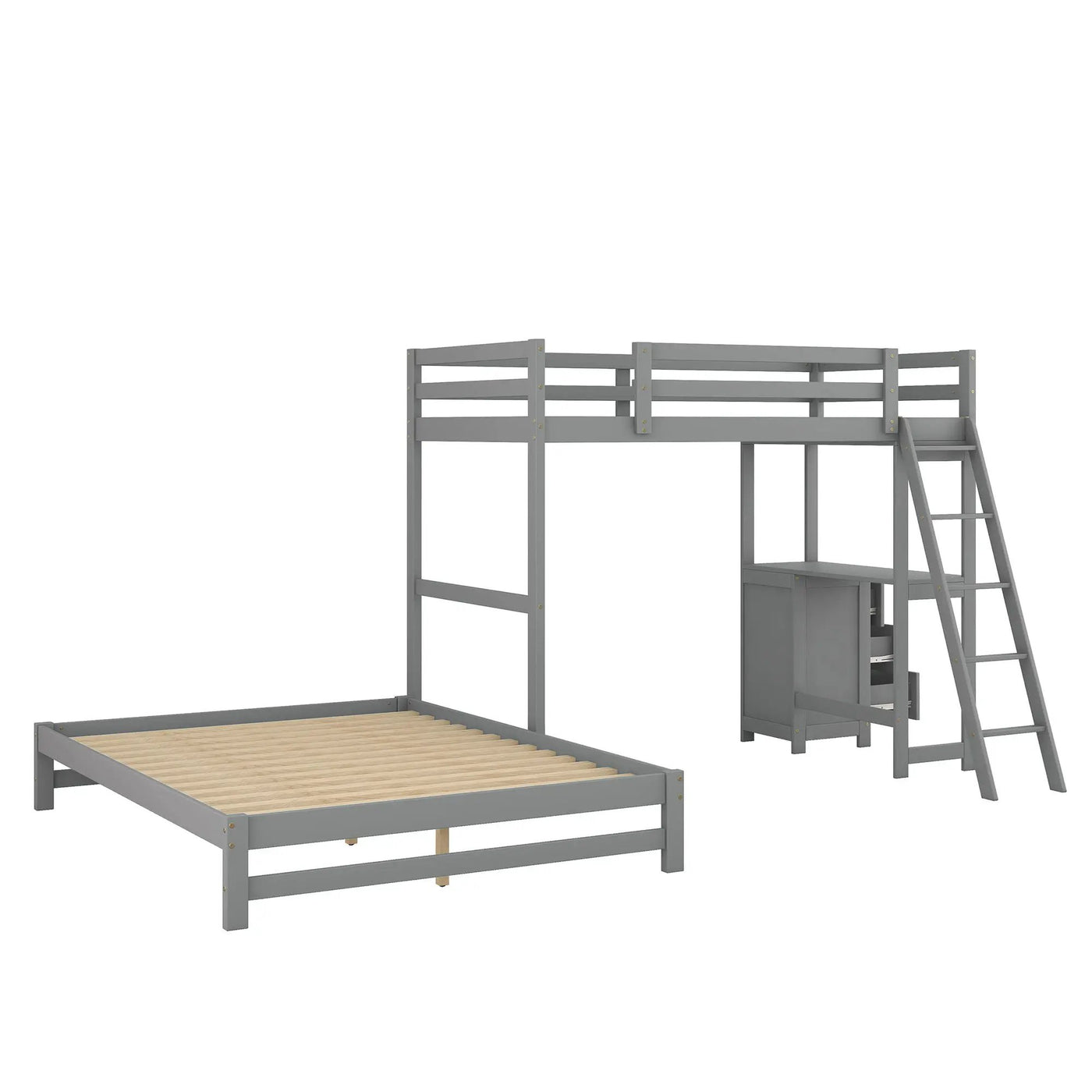 Bunk Bed With Built In Desk And 3 Drawers by HouseOfZazla