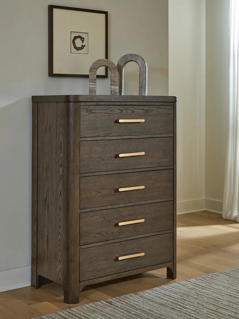 Radkin - Five Drawer Chest - Burnished Brown by Unique Piece Furniture