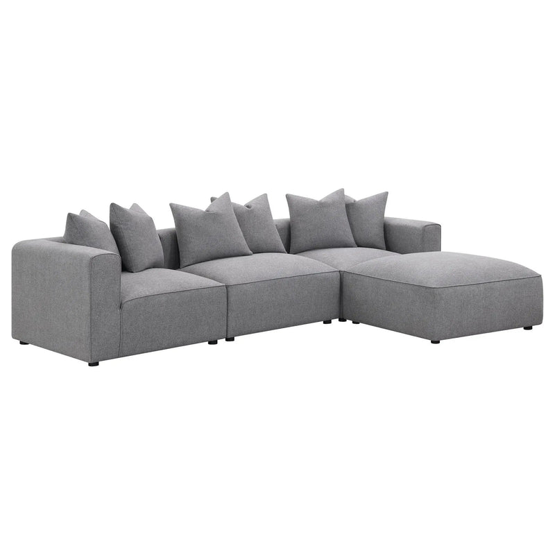 Jennifer Square Upholstered Ottoman Grey by Unique Piece Furniture