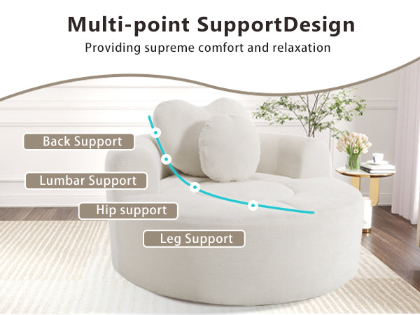 Round Sofa Bed with Memory Foam Sectional Couch, photo 8 of 10