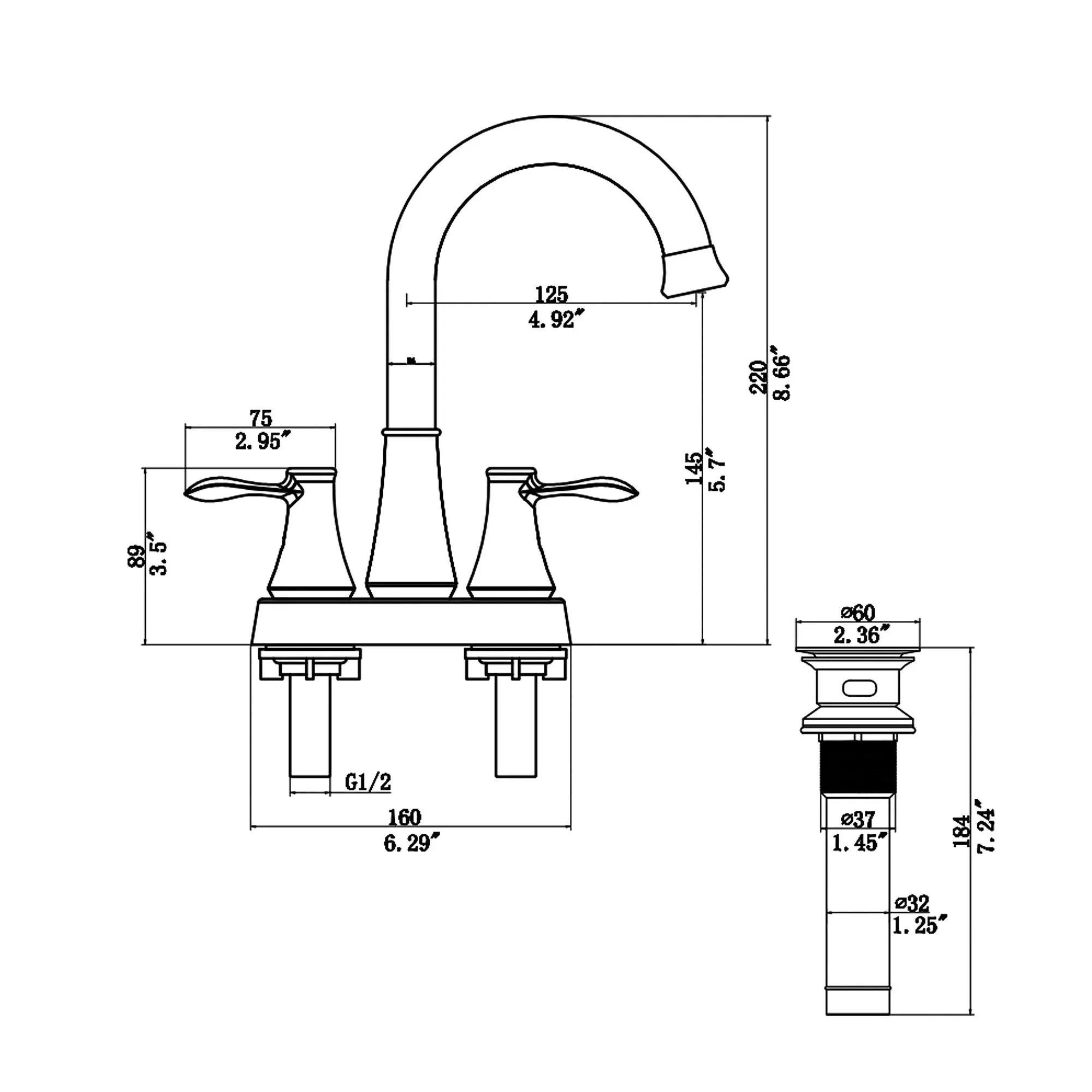 4" Centerset Bathroom Faucet With Pop Up Drain And Water Supply Lines - Brushed Nickel by HouseOfZazla