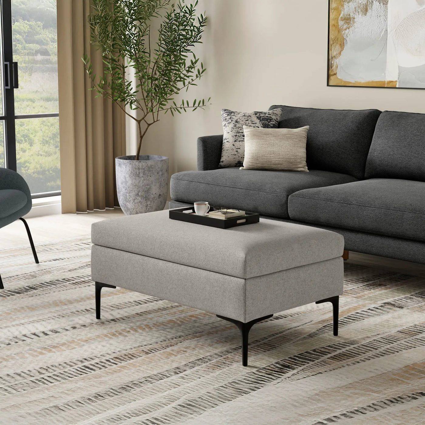 Rebecca - Multifunctional Coffee Table Storage Ottoman With Lift Up Lid by HouseOfZazla