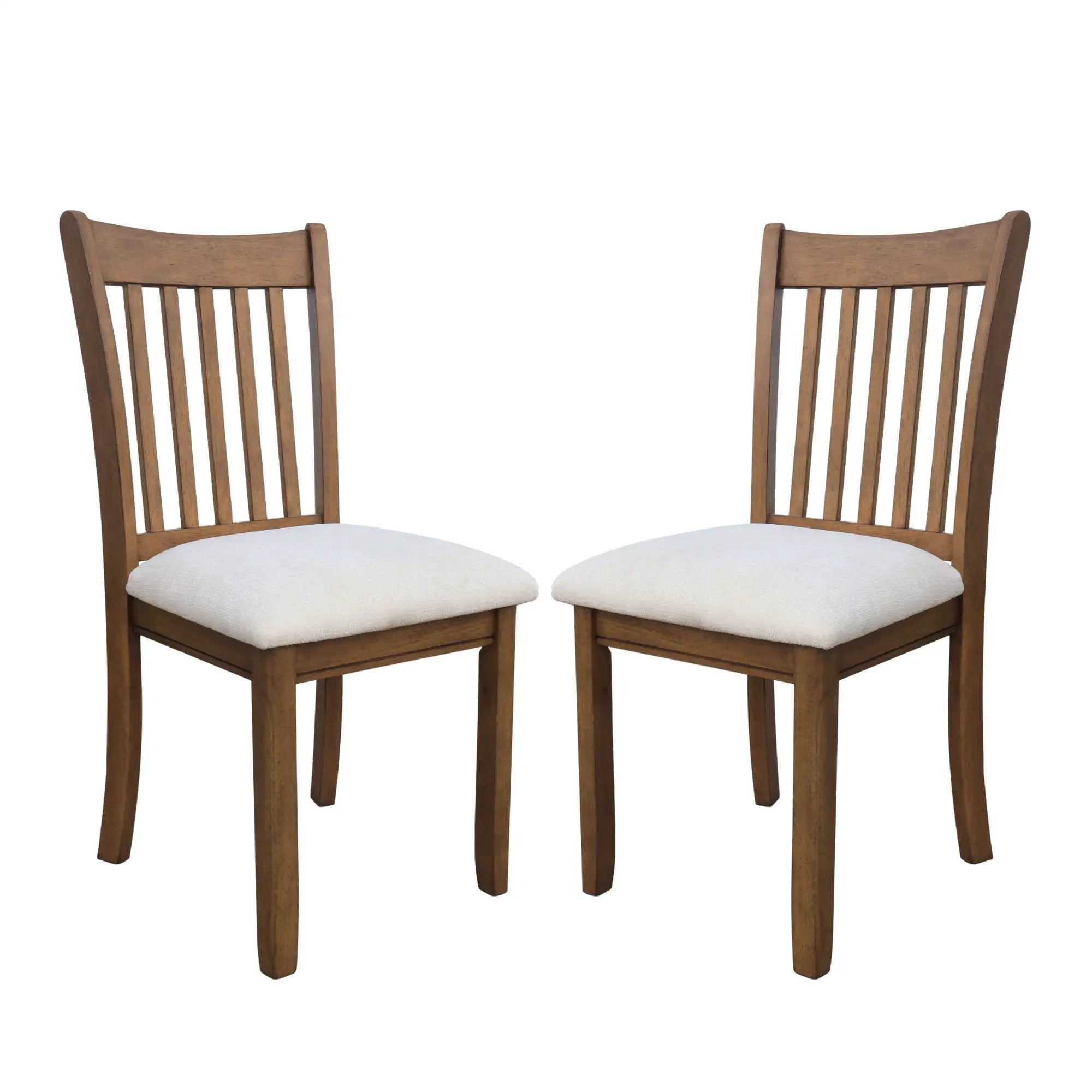 Modern Dining Chair, Wooden Back, Cushion Seats (Set of 2) by HouseOfZazla