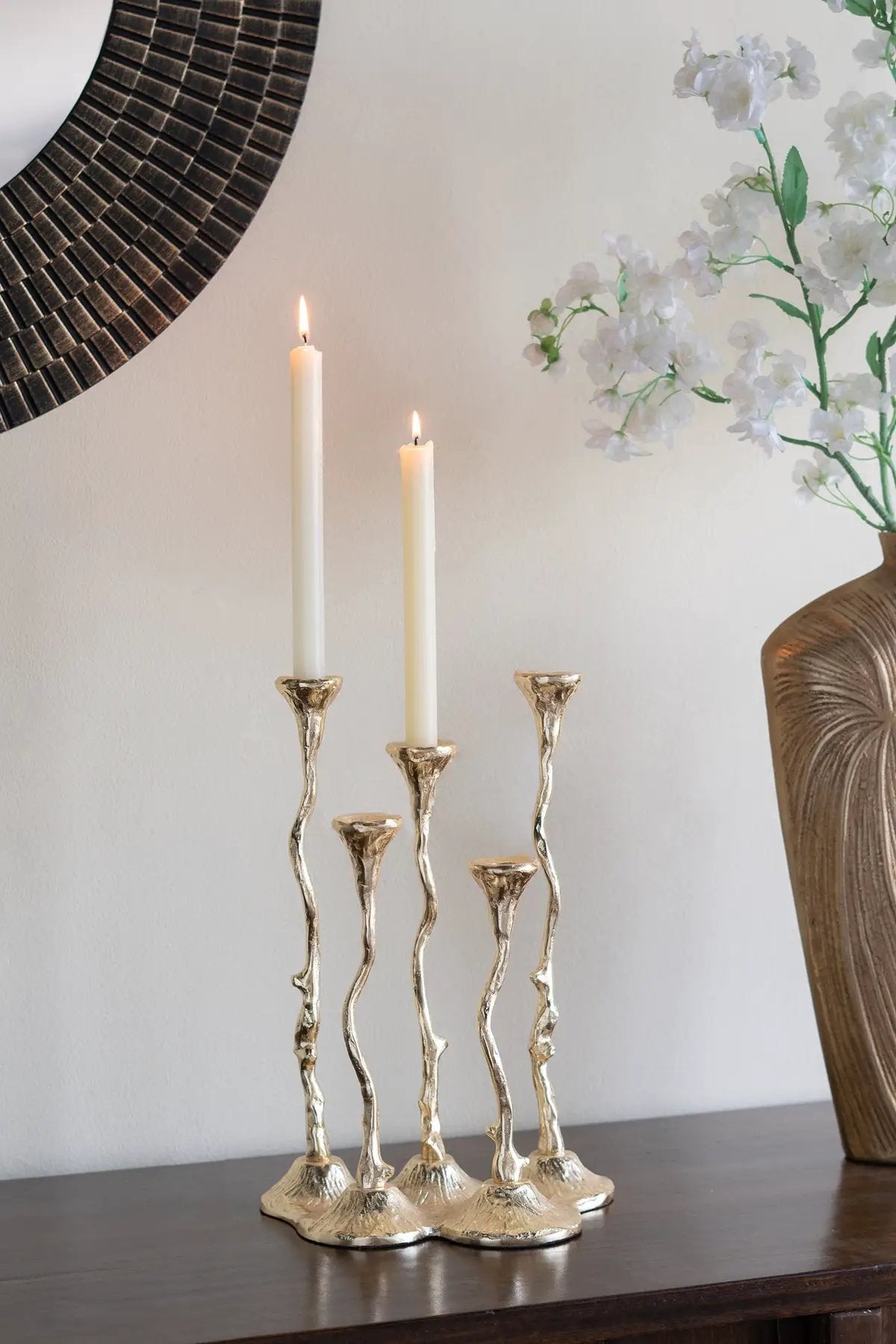 5-Light Cast Aluminum Taper Candle Holder by HouseOfZazla