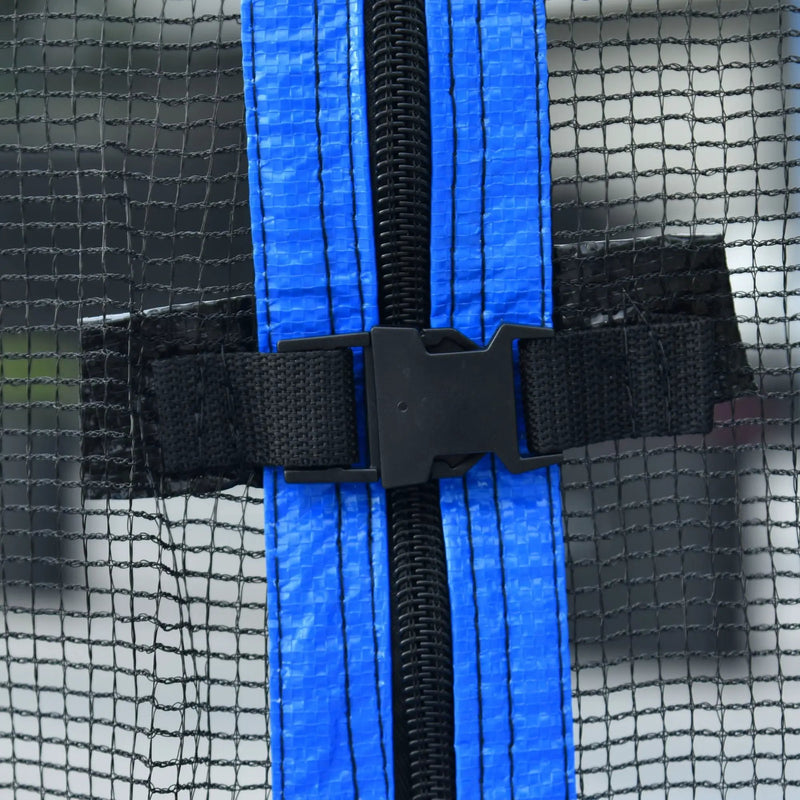 14Ft Trampoline For Adults & Kids With Basketball Hoop, Outdoor Trampolines With Ladder And Safety Enclosure Net For Kids And Adults, Double-Side Color Cover - Blue by HouseOfZazla