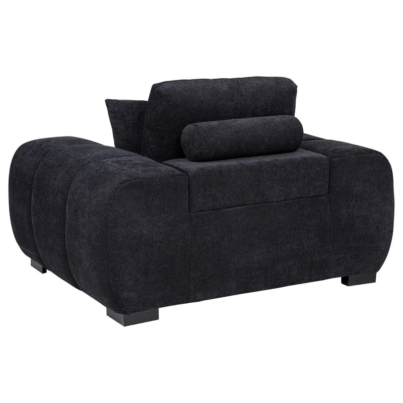 Octavia Upholstered Track Arm Accent Chair Black by Unique Piece Furniture