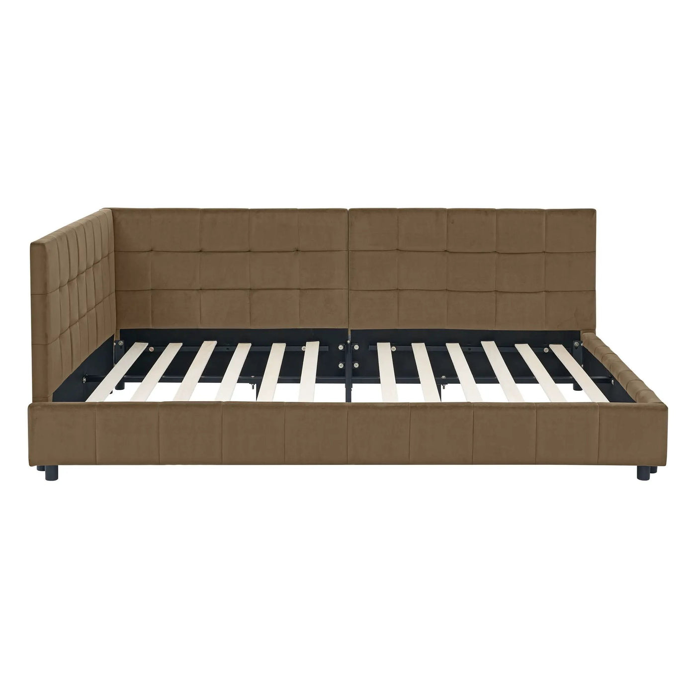 Upholstered Bed Frame With Tufted Backrest And Armrests by HouseOfZazla
