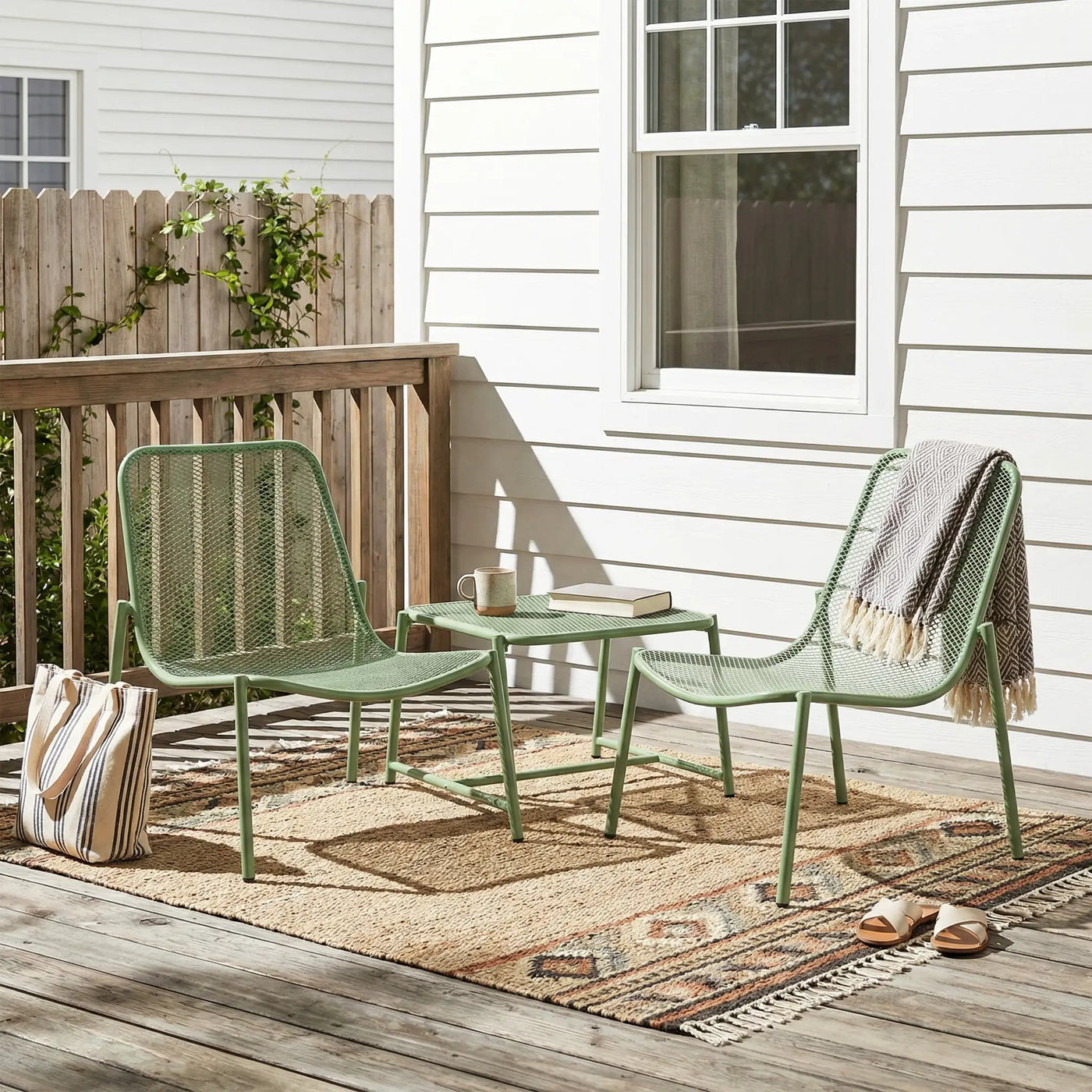 Kincaid Outdoor 3-Piece Conversation Set with Iron Frame by HouseOfZazla