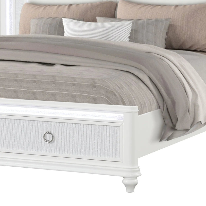 Abigale - Bed & LED Lighting And 2 Drawer Storage Footboard by HouseOfZazla