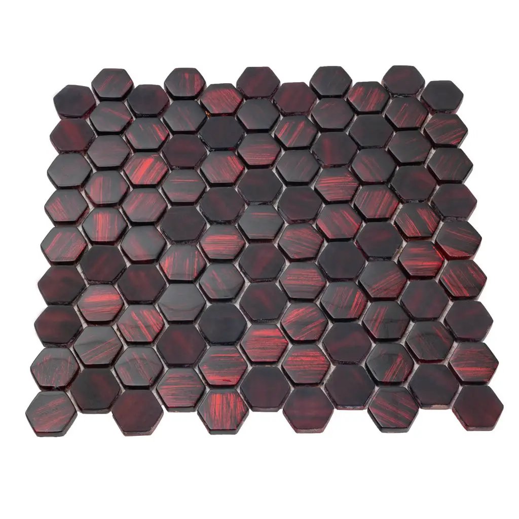 Berry Red 11x11 Glossy Matte Hexagon Glass Mosaic Tile (5 pack, 4.43 sq ft/case) by Apollo Tile