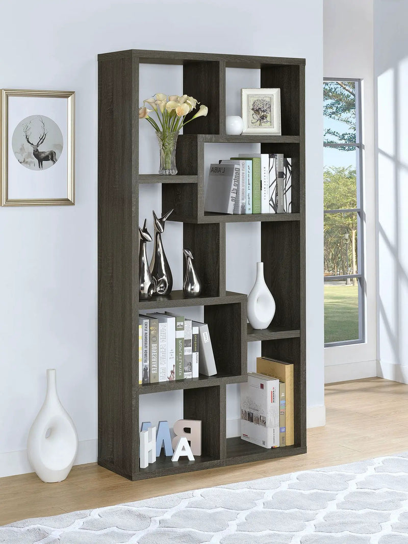 Theo 71-inch 6-shelf Bookshelf Weathered Grey by Unique Piece Furniture