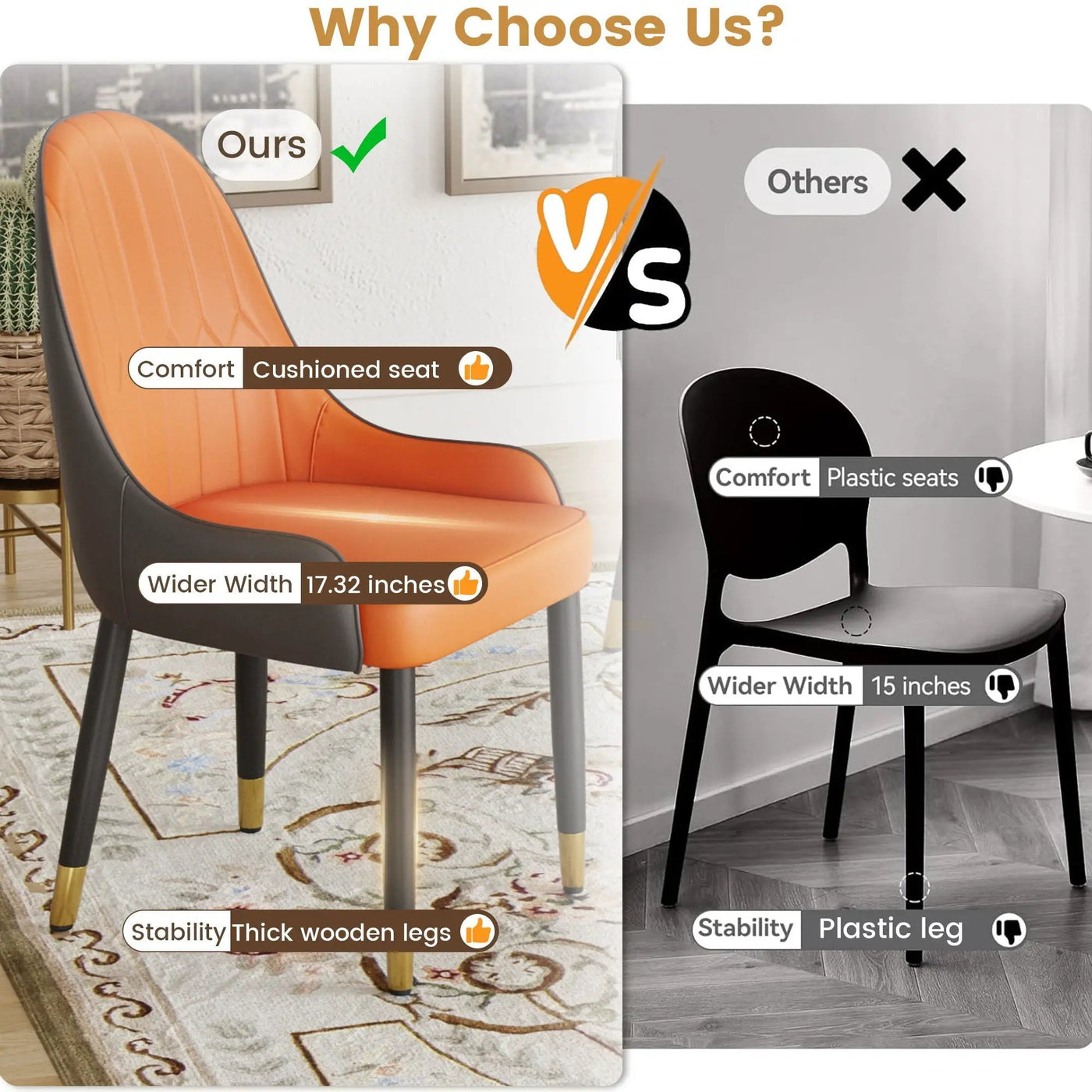 Modern Sponge-Filled Dining Chair, Solid Wood Metal Legs, Suitable For Restaurants, Living Rooms And Rooms (Set of 2) by HouseOfZazla