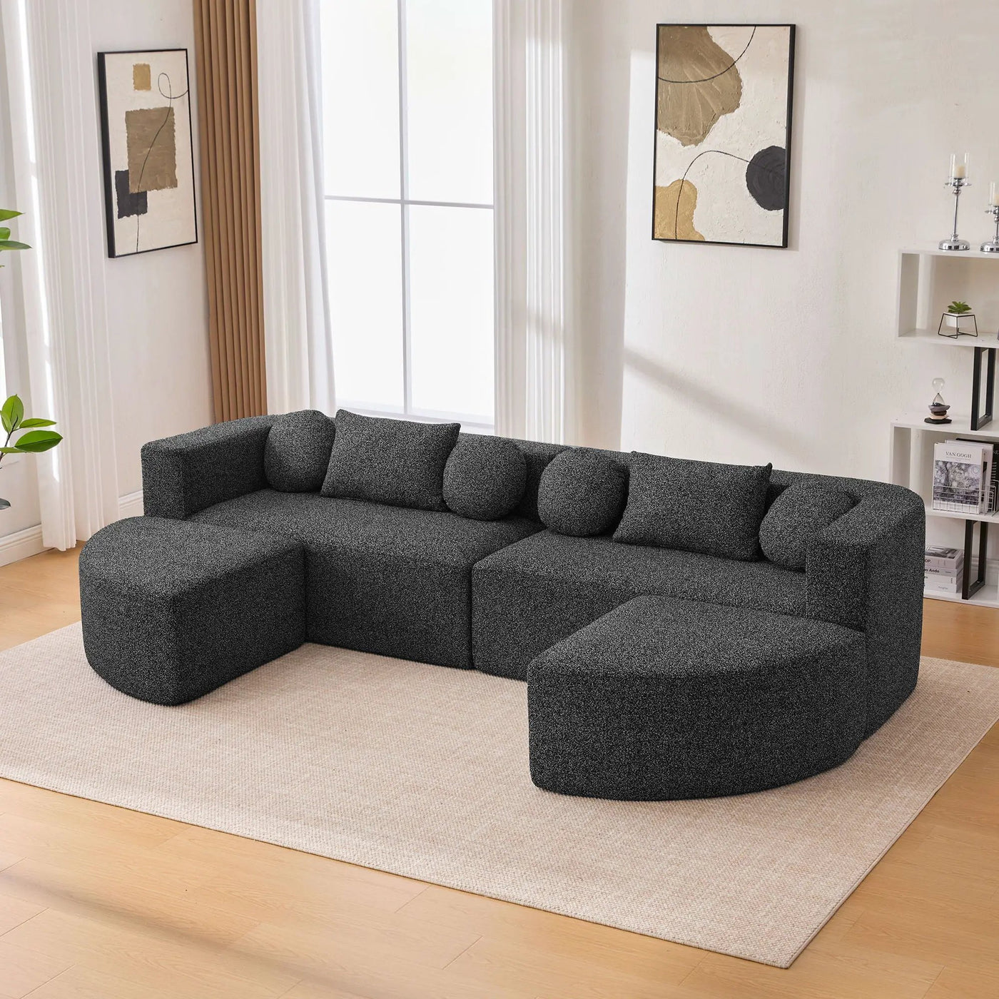 Boneless - Couch Modular Sectional Sofa With Deep Seating And Curved Design by Unique Piece Furniture