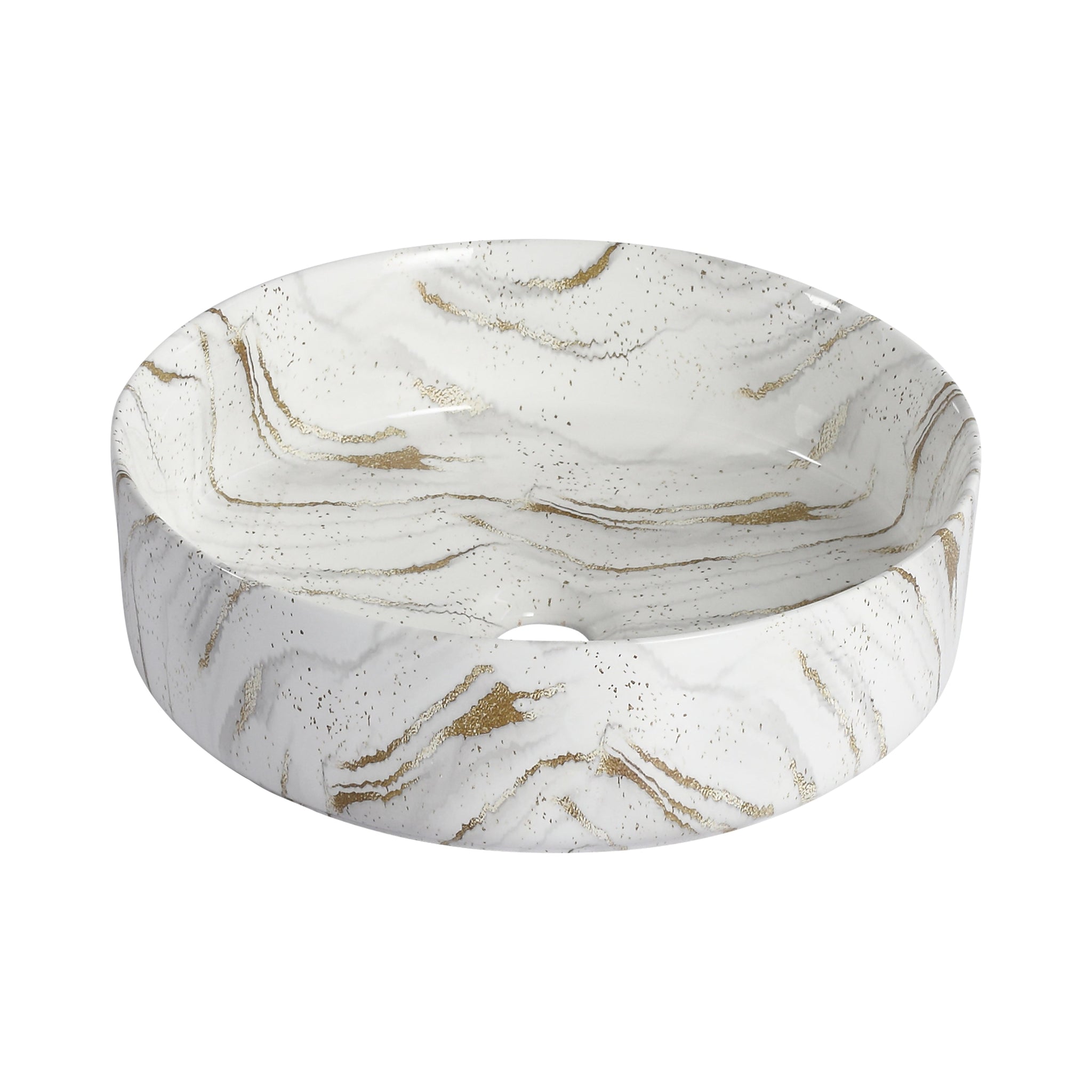 Ceramic Round Above Counter Bathroom Sink Art Basin by HouseOfZazla