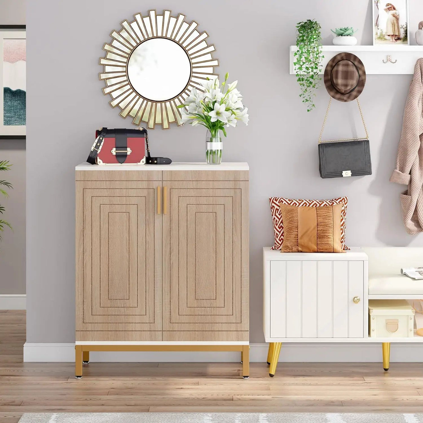 Shoe Cabinet With Doors, 5 Tiers Shoe Storage Organizer by HouseOfZazla