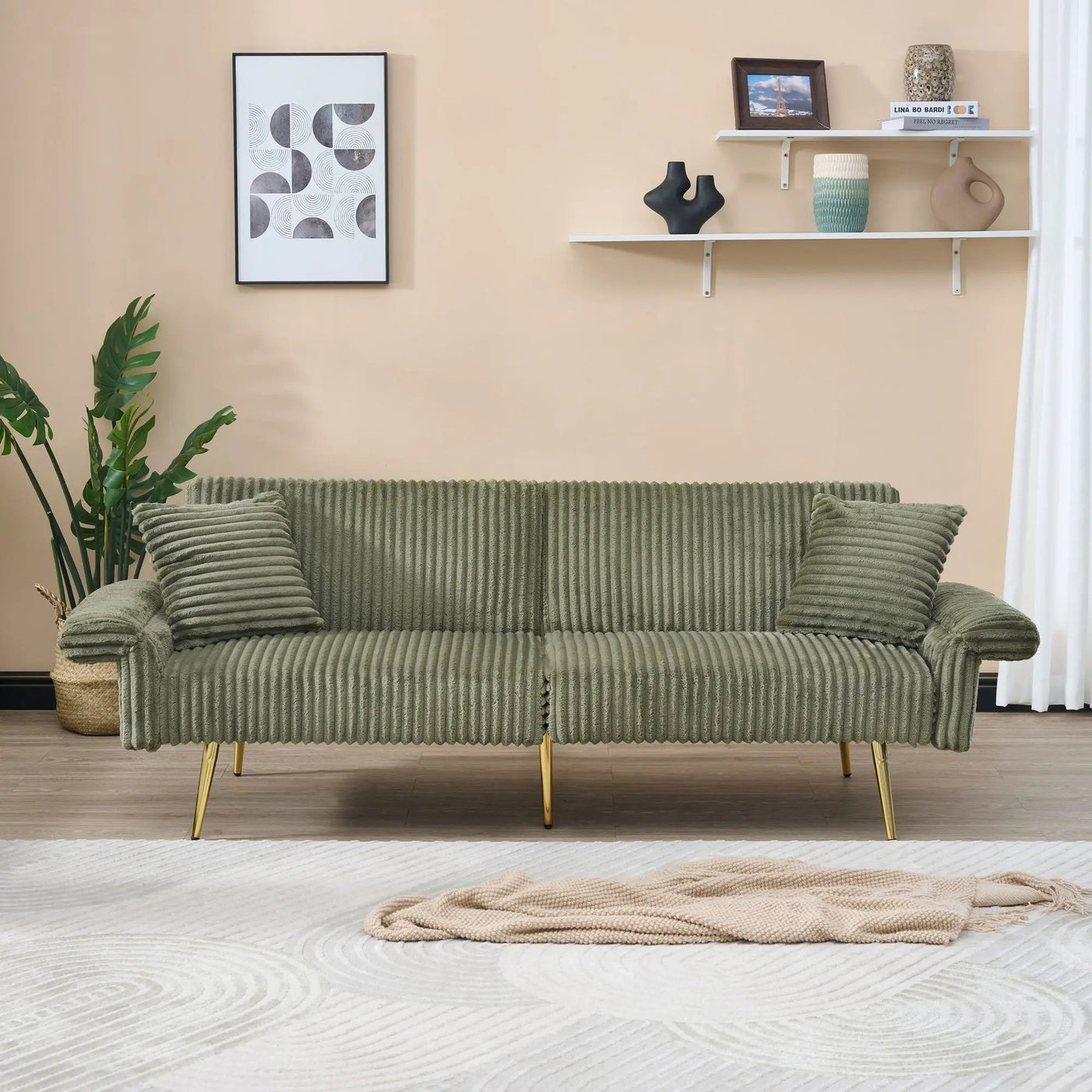 Luxury Foldable Double Sofa Bed With Folding Armrests by HouseOfZazla