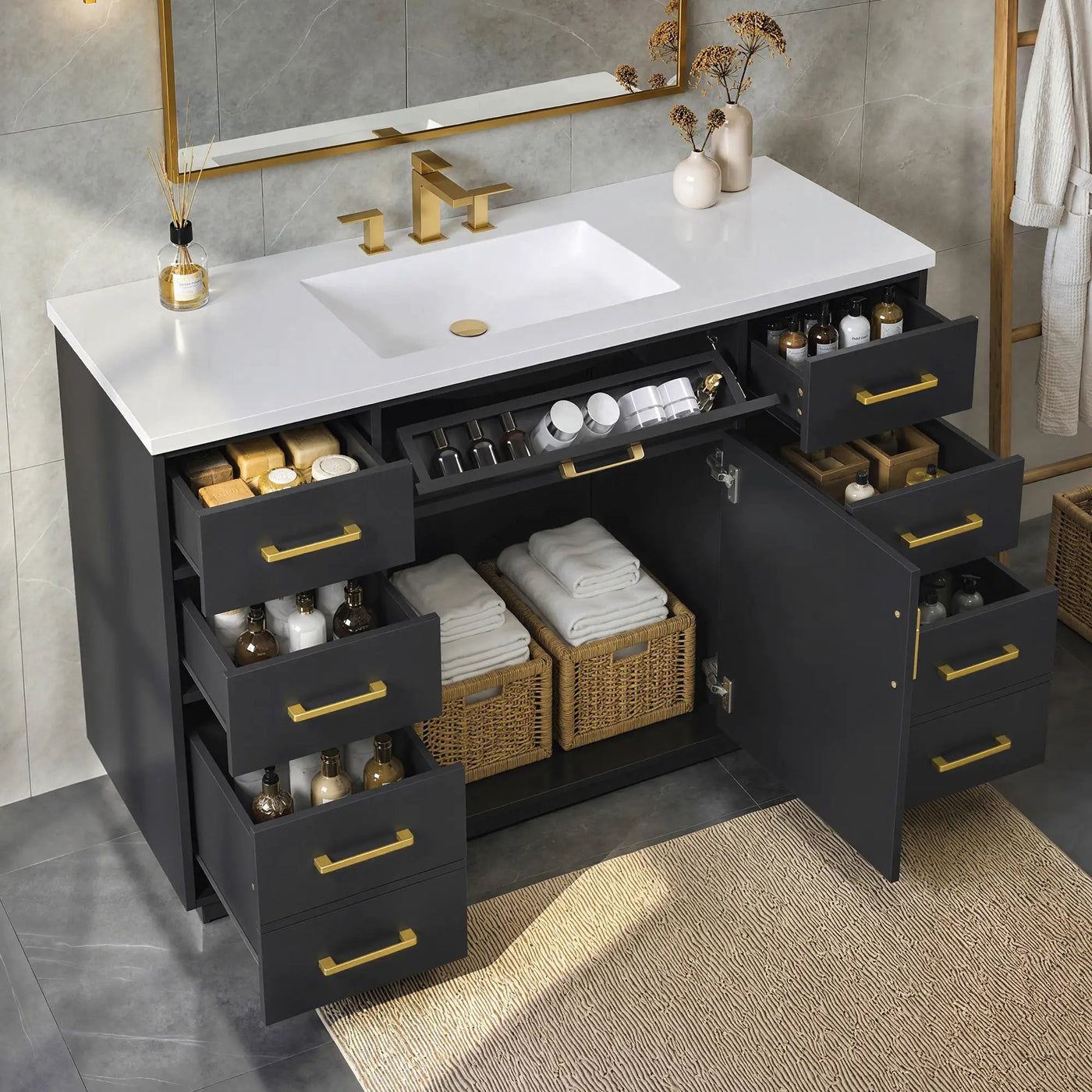 48" Bathroom Vanity with Sink Top by HouseOfZazla