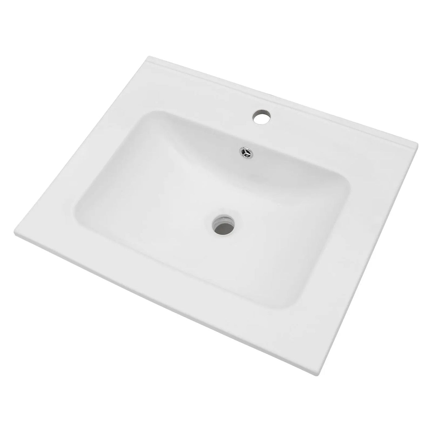 Rectangular Single Vanity Top With 1 Faucet Hole And Overflow Ceramic by HouseOfZazla