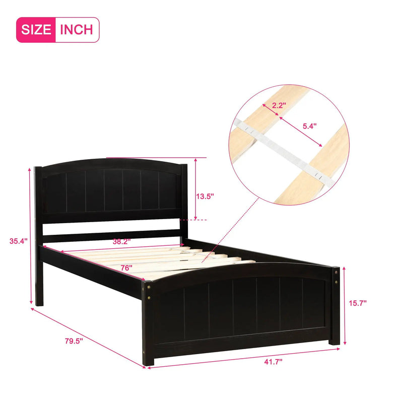 Platform Bed & Headboard, Footboard And Wood Slat Support by Unique Piece Furniture