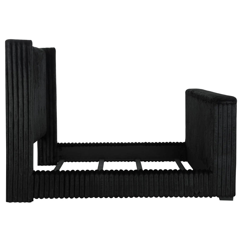 Centergrove Upholstered California King Wingback TV Bed Black by Unique Piece Furniture