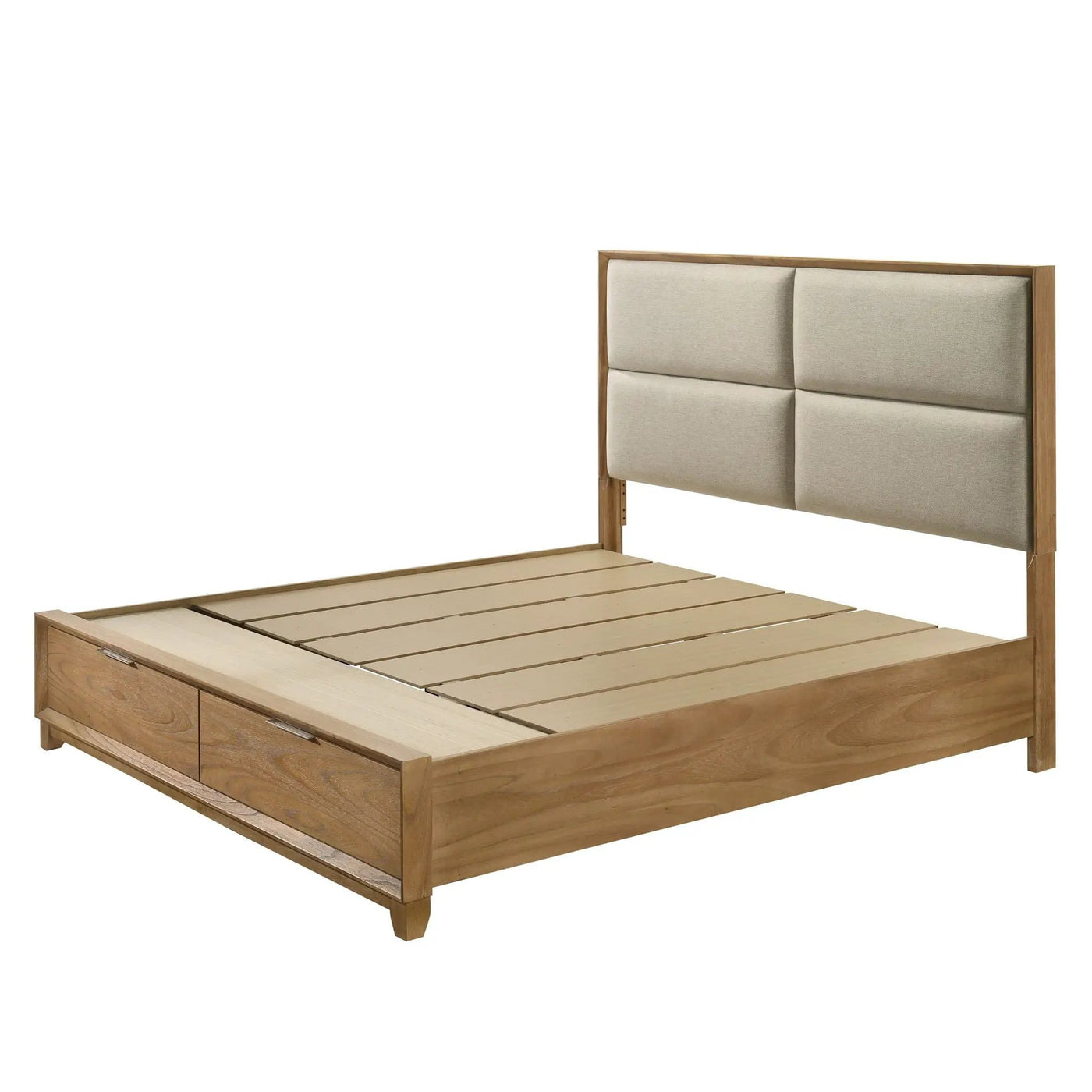 Contemporary Storage Platform Bed With Ultra Plush Headboard by HouseOfZazla