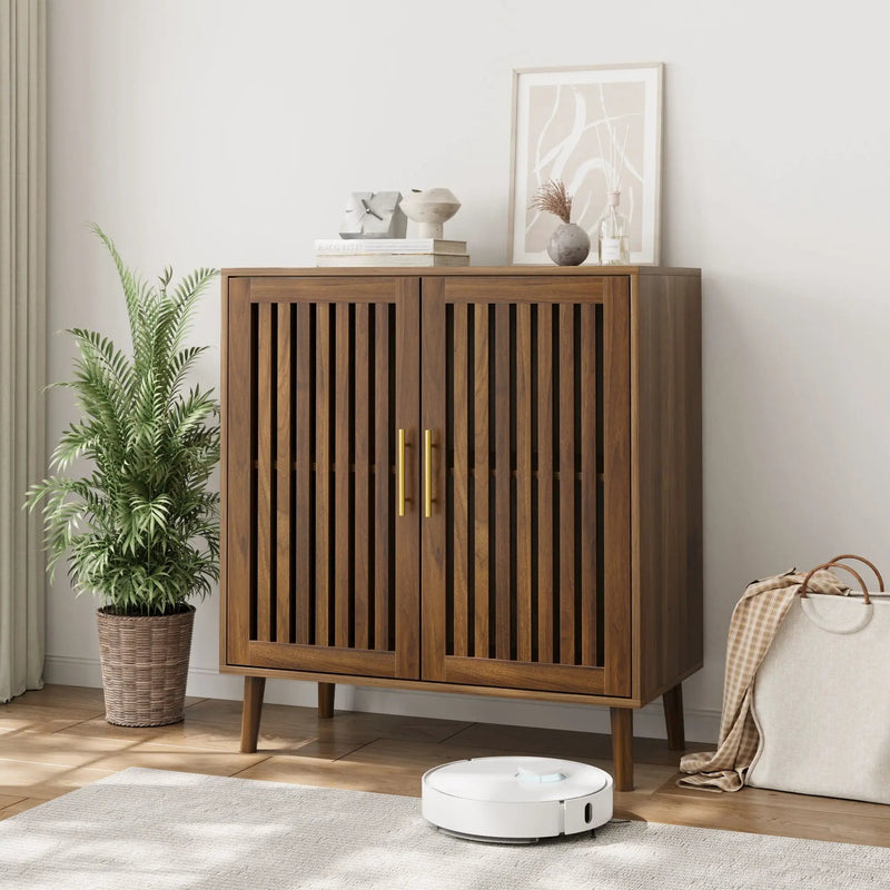 Grille Striped Sideboard Buffet Cabinet With Storage by Unique Piece Furniture