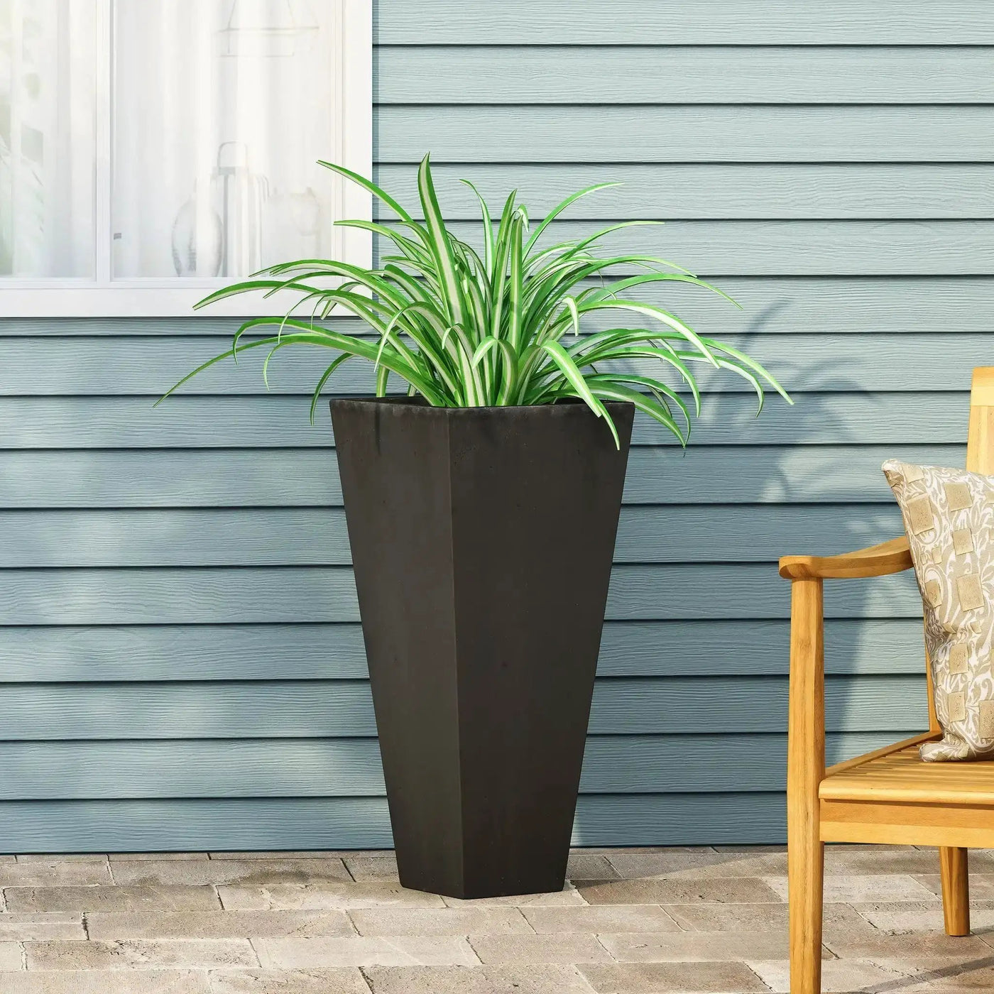 Outdoor Modern Cast Stone Planter by HouseOfZazla