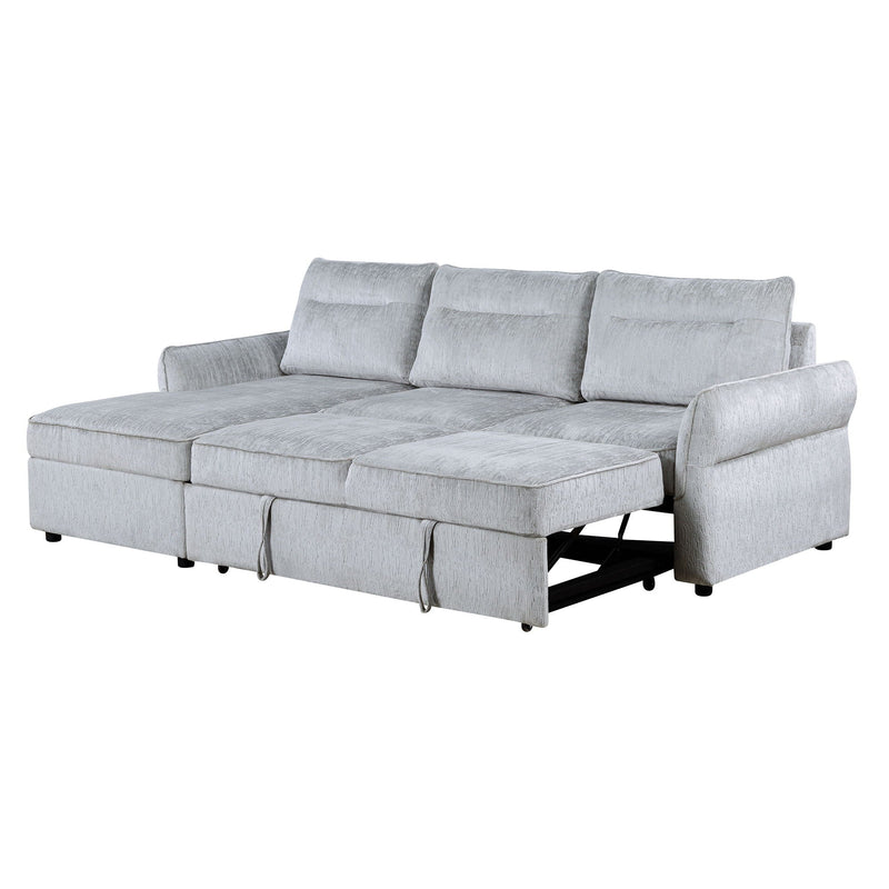 Gray Sofabed Stationary Sectional with Storage - Contemporary Design, photo 2 of 12
