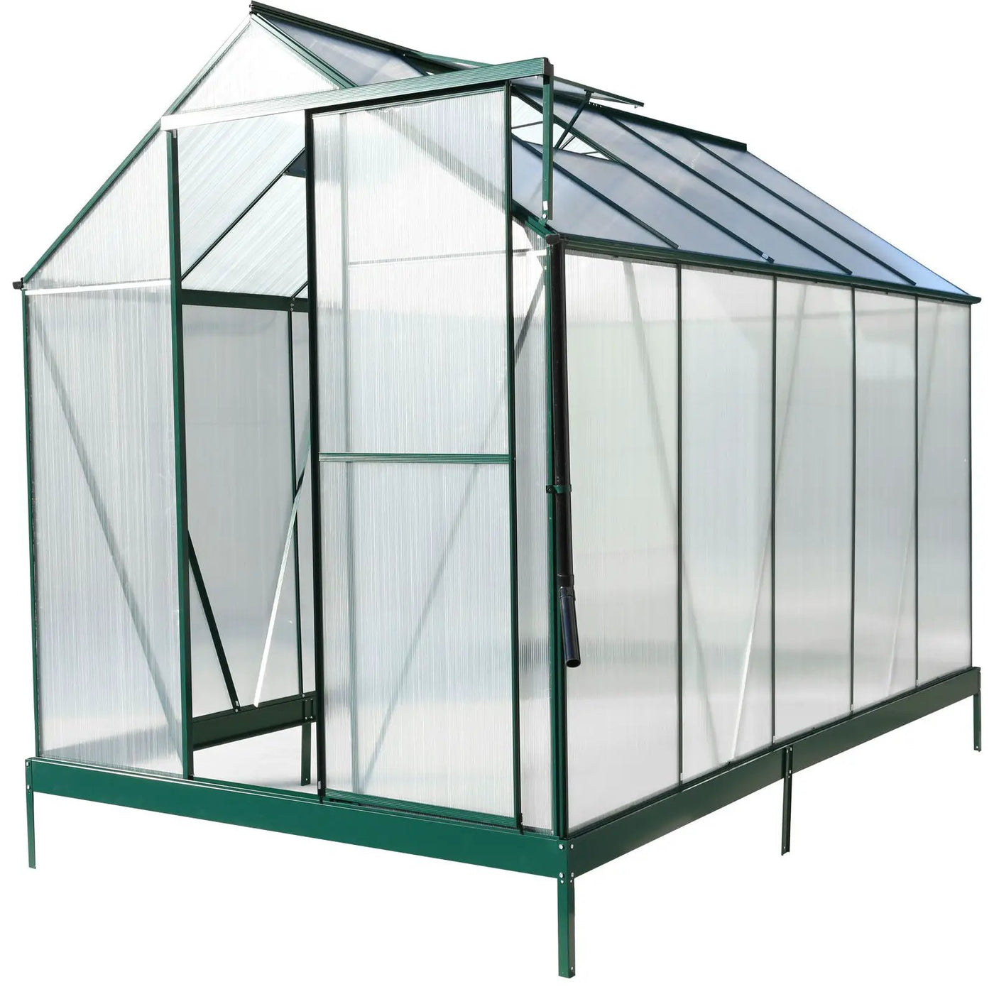 Polycarbonate house, Heavy Duty Outdoor Aluminum Walk-In House Kit With Rain Gutter, Vent And Door For Backyard Garden by HouseOfZazla