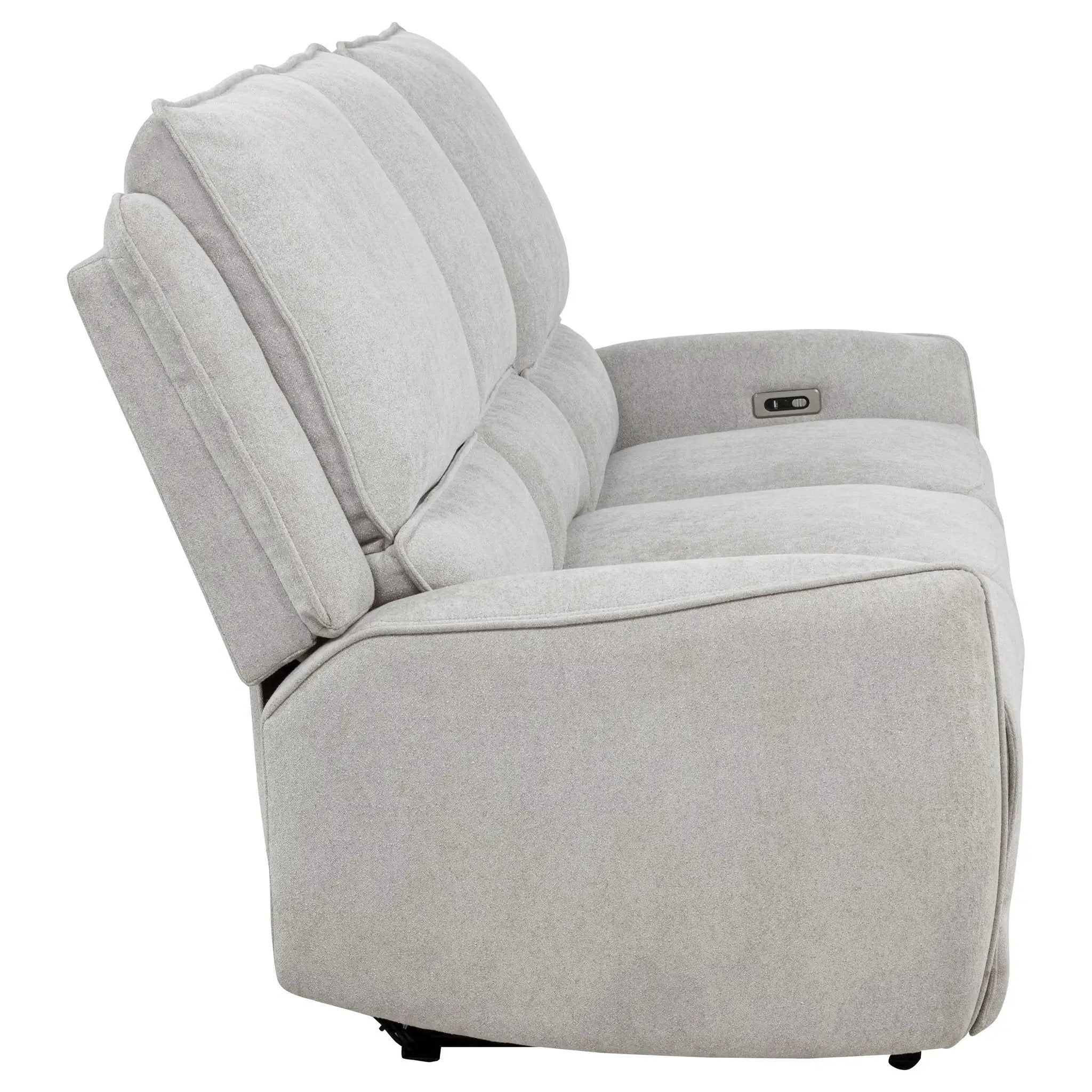 Sylmar Chenille Upholstered Power Reclining Sofa Dove Grey by Unique Piece Furniture