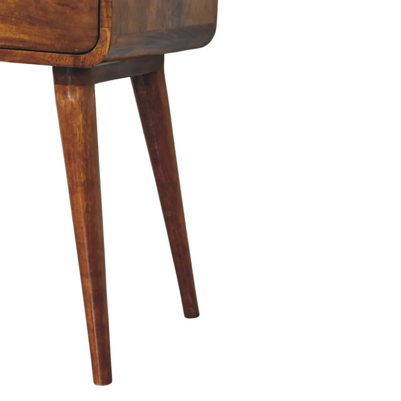 Avora Chestnut Nightstand with 1-Drawer, Nordic Legs by HouseOfZazla