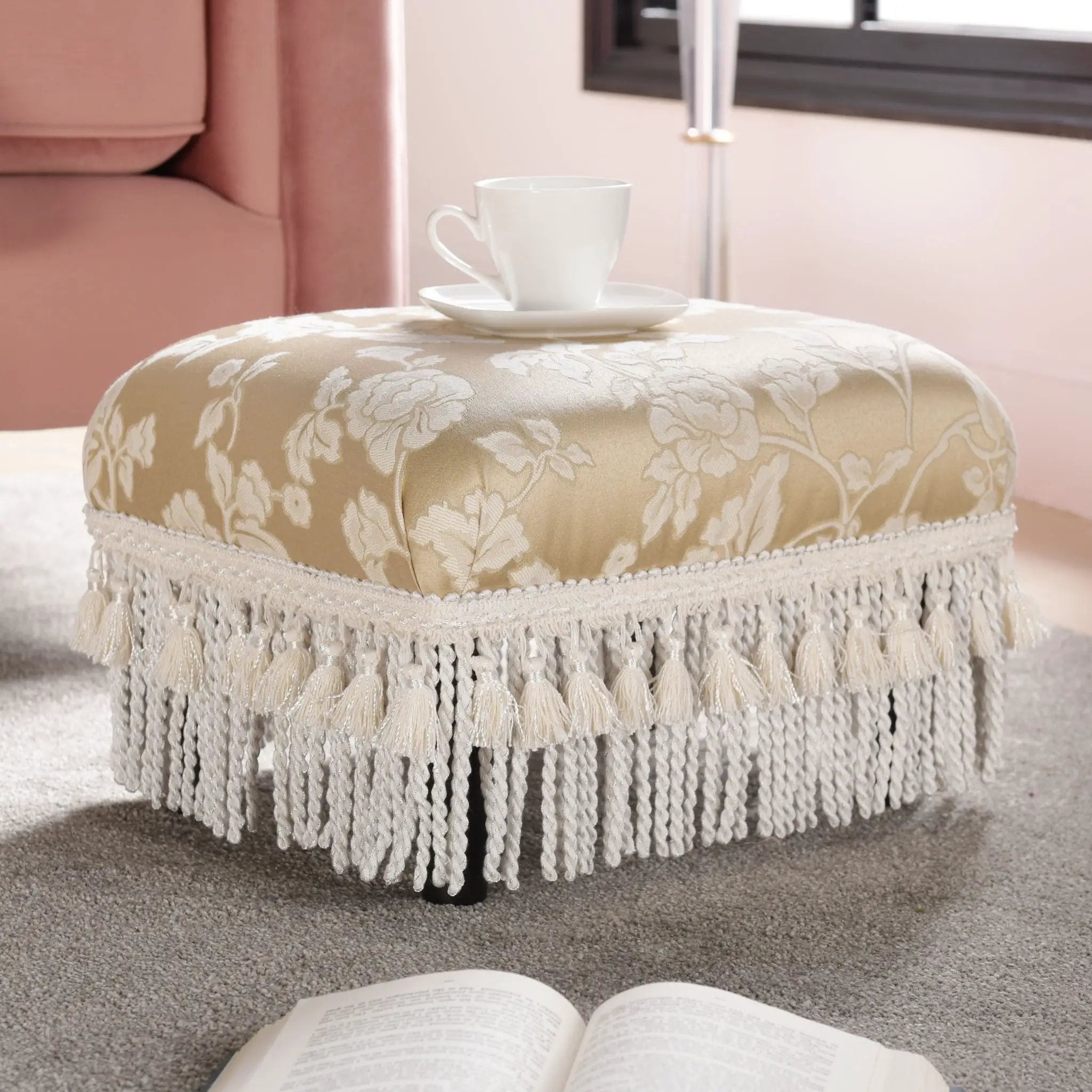 Fiona - Handcrafted Accent Footstool Ottoman by Unique Piece Furniture