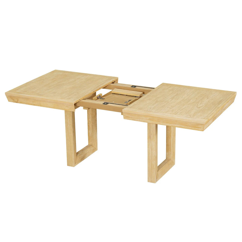 Topmax - 7 Piece Traditional Extendable Dining Table Set With Butterfly Leaf And 6 Upholstered Dining Table Set by HouseOfZazla