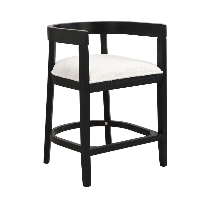 Modern Rubberwood Counter Stool Set With Upholstered Seats by HouseOfZazla