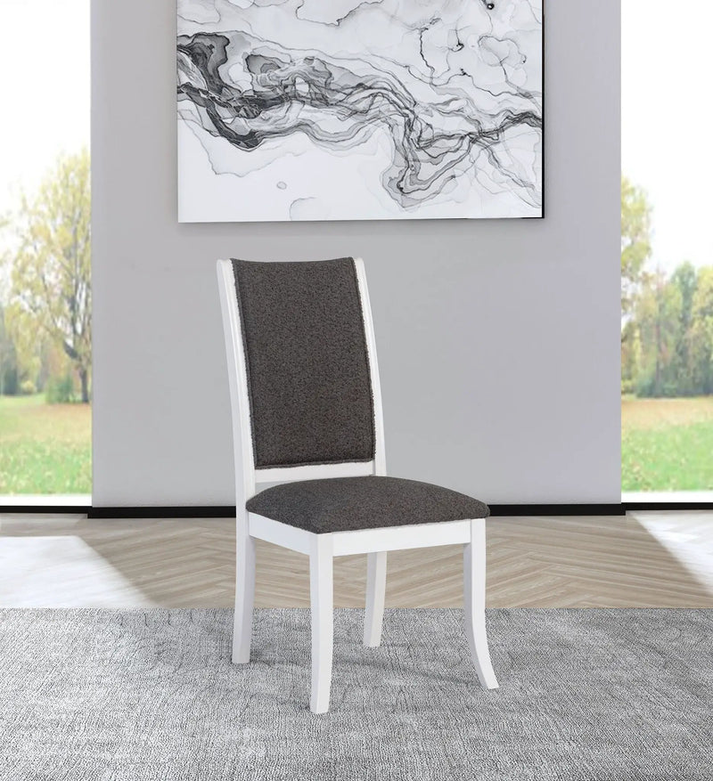 Judd Upholstered Dining Side Chair Pearl White (Set of 2) by Unique Piece Furniture