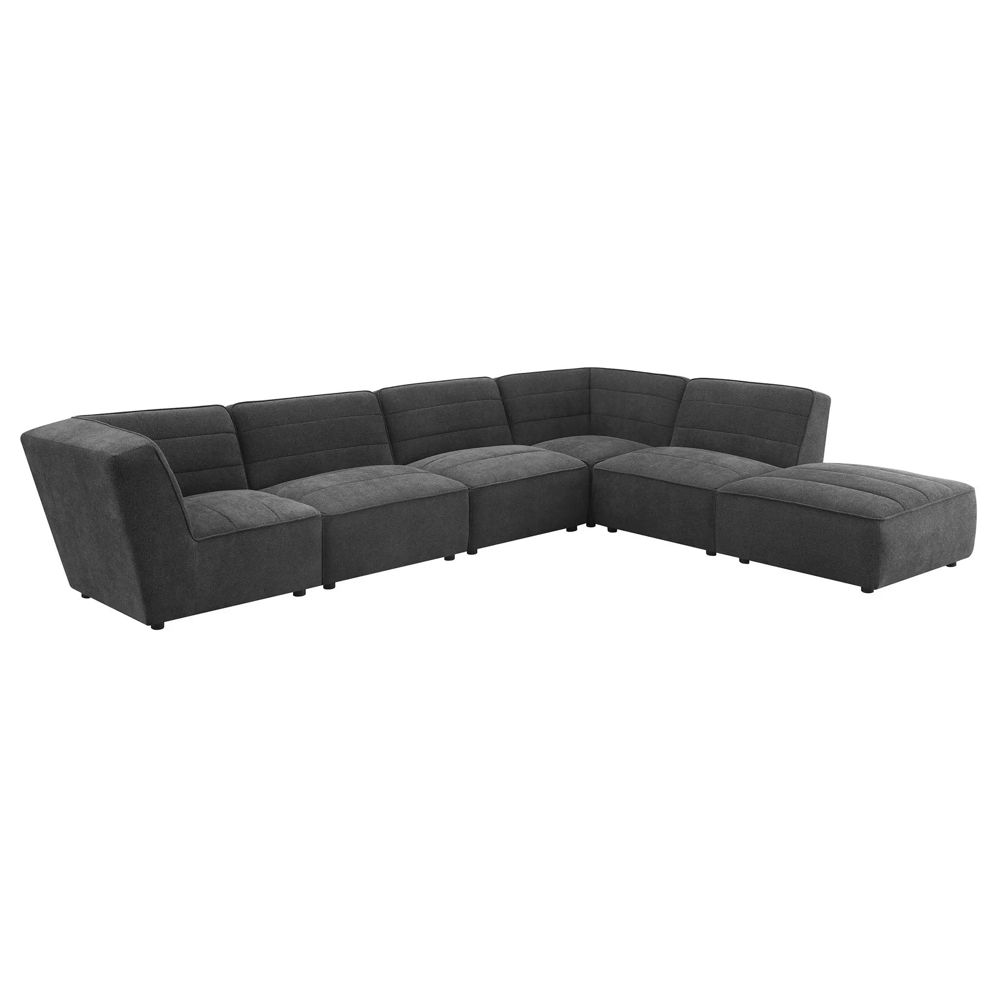 Sunny Square Upholstered Ottoman Dark Charcoal by Unique Piece Furniture