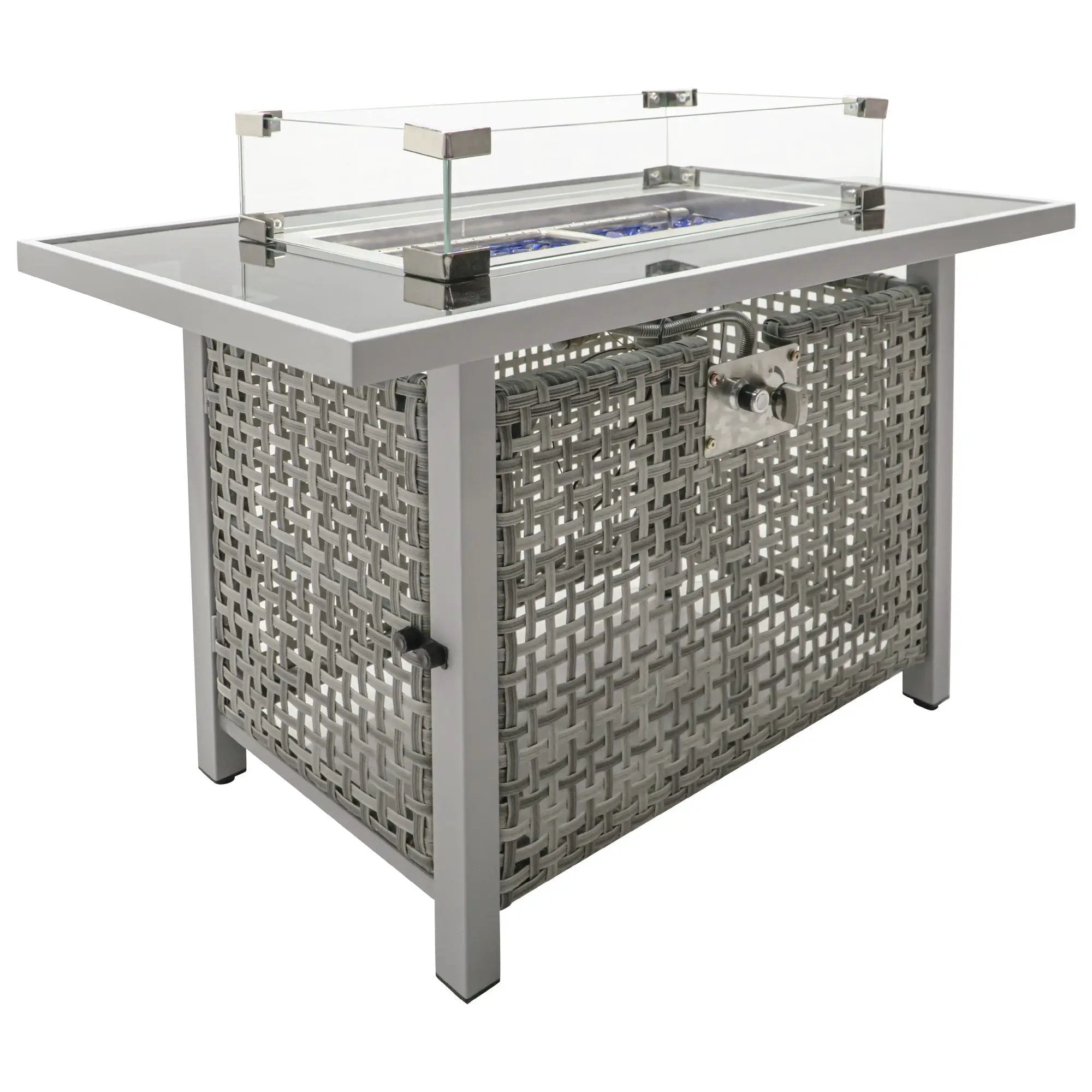 K&K 43' Propane Gas Fire Pit Table, Grey by HouseOfZazla