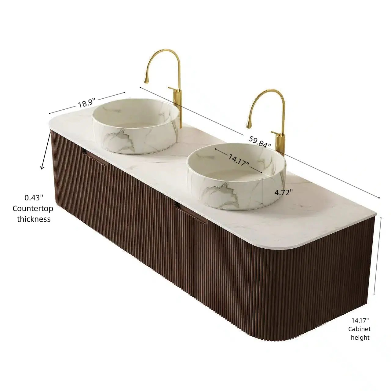 Dina 60" Bathroom Vanity & Sinks by HouseOfZazla