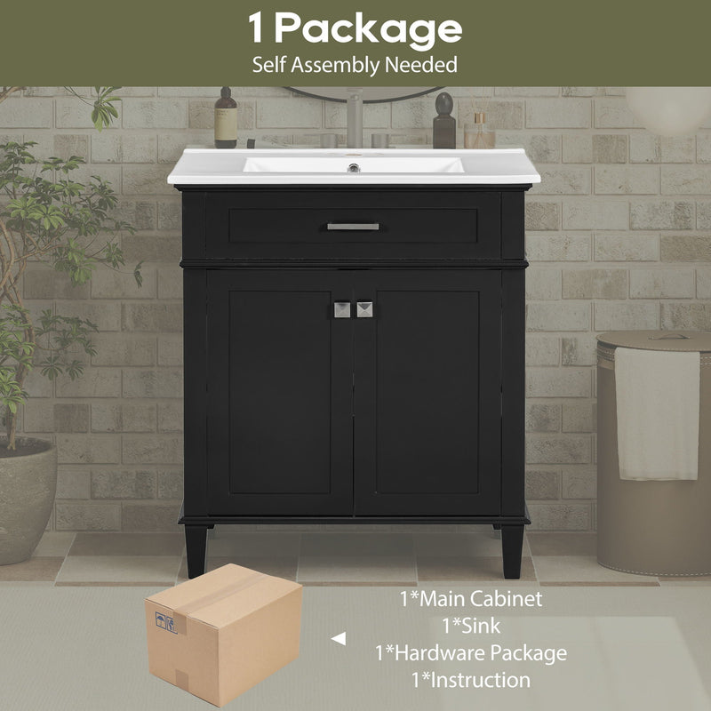 Bathroom Vanity With Ceramic Basin, Soft Close Door And Adjustable Shelves by HouseOfZazla