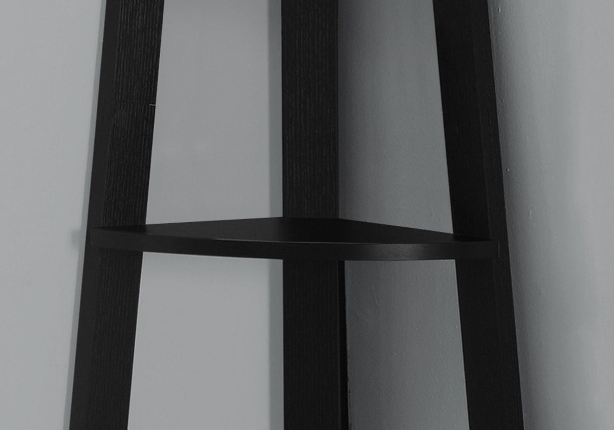 5-Tier Corner Bookshelf with Fixed Shelves - Particle Board, Black, White, Dark Brown, Dark Gray, photo 5 of 16
